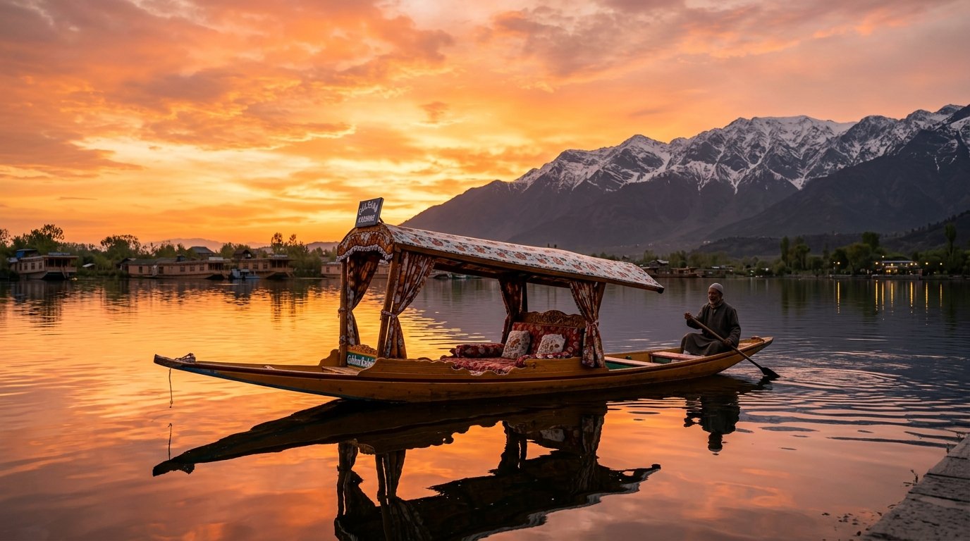Sunset Over Dal Lake